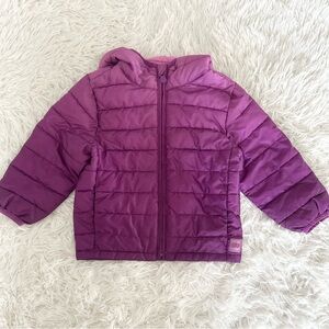 BABY GAP Girls Purple Dip Dyed Hooded Primaloft ColdControl Puffer Jacket Size 2